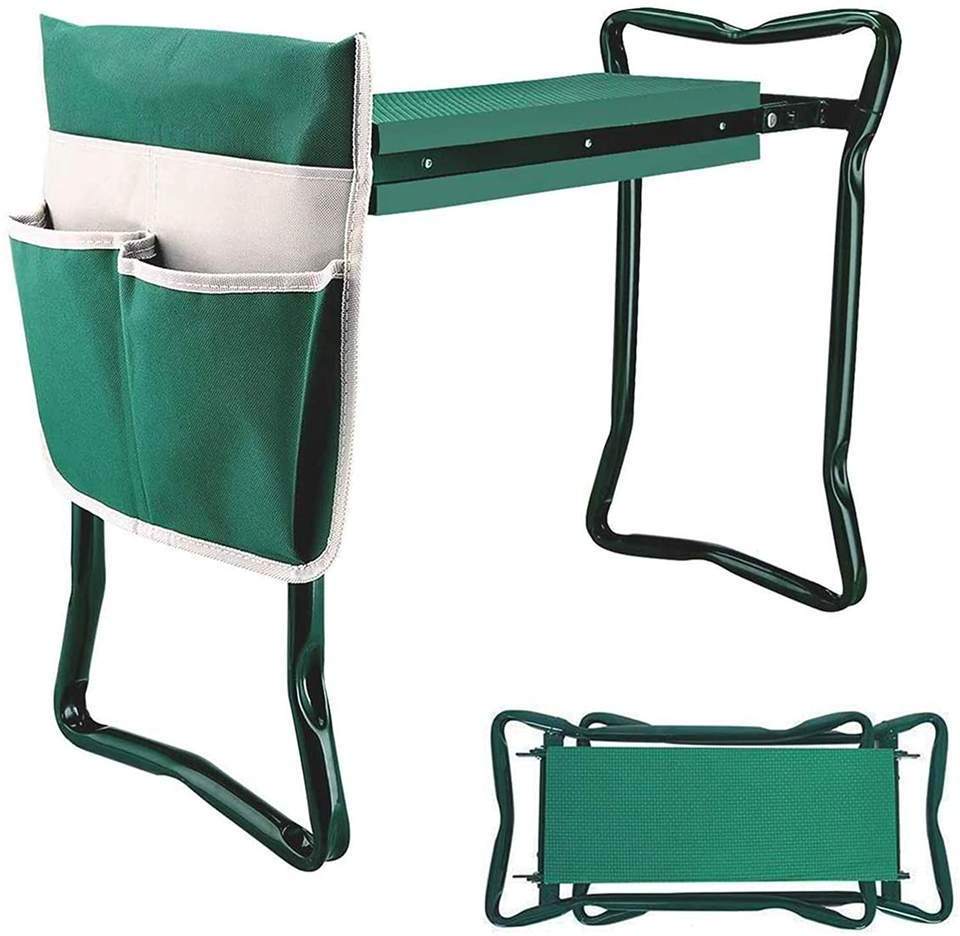 3 Extra Free Tools and Tool Pouch, EVA Foam Pad Outdoor Foldable Garden Kneeler And Seat