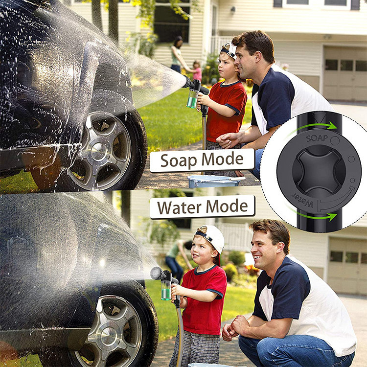 Multi-functional Car Wash Tool with Foam Gun, Brush, and Nozzle 8-in-1 Car Wash Brush Foam Gun Garden Hose Nozzle Foam Cannon