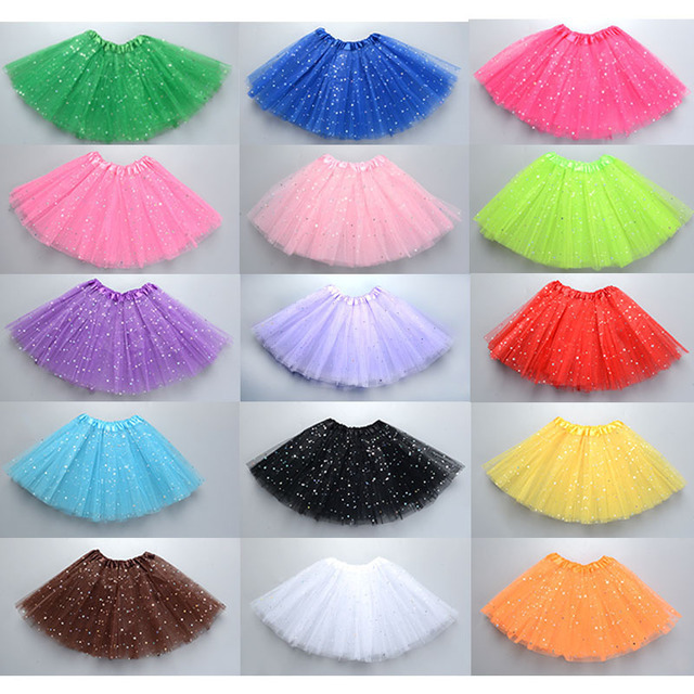 Kids Baby Girls Princess Ballet Dancing Party Tulle Skirt Star Print Mesh Children Tutu Skirt