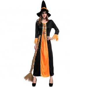 Adult  Fancy Dress Horror Ladies Witch Vampire Long Dress Witch Costume Halloween