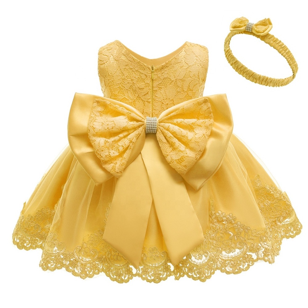 Birthday Christmas Costume Infant Party Winter Baby Girls Dress Newborn Bow Lace Pretty Princess Dresses