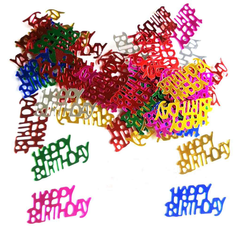 Birthday Party Decorations Confetti Metallic Colourful Happy Birthday Letter Table Confetti