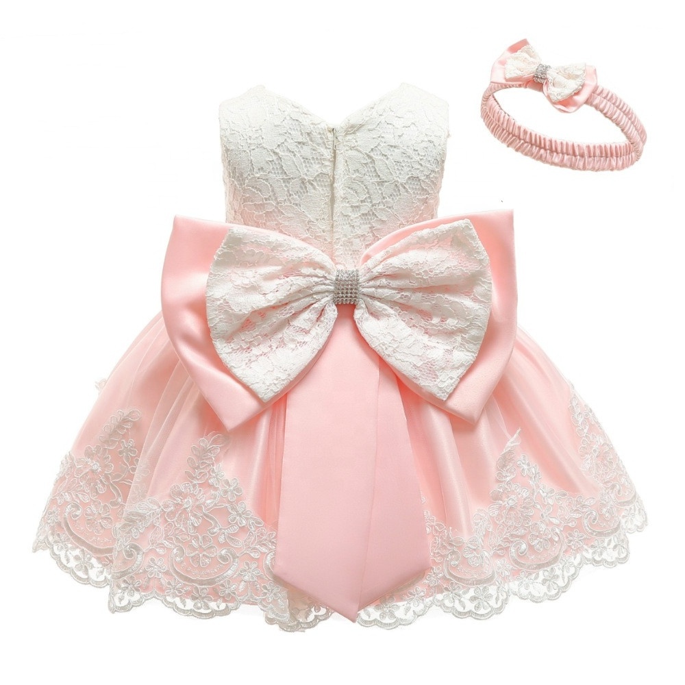 Birthday Christmas Costume Infant Party Winter Baby Girls Dress Newborn Bow Lace Pretty Princess Dresses