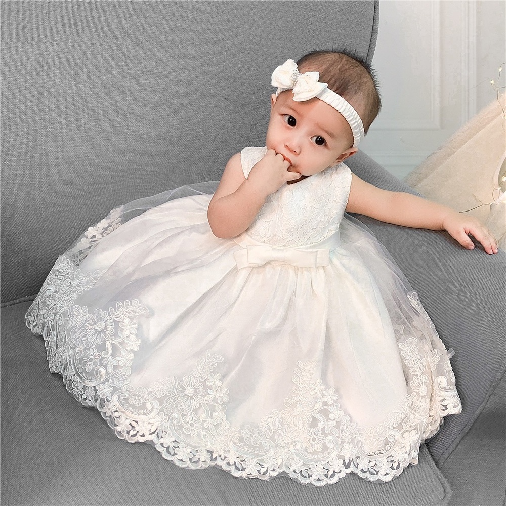 Birthday Christmas Costume Infant Party Winter Baby Girls Dress Newborn Bow Lace Pretty Princess Dresses