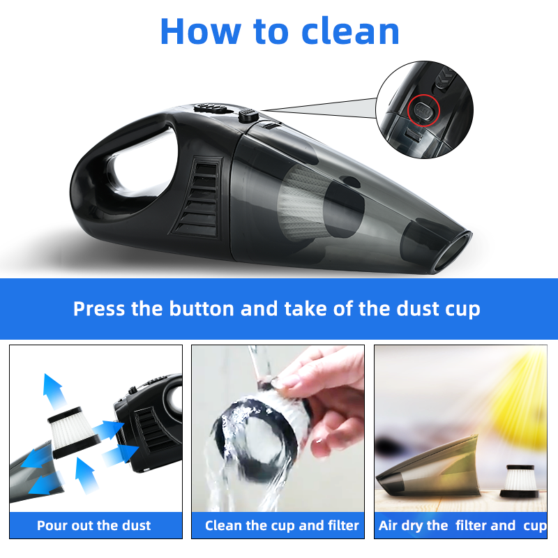 professional mini handheld car vaccum cleaner 12V electric Wireless Small portable high power hand car vacuum cleaner