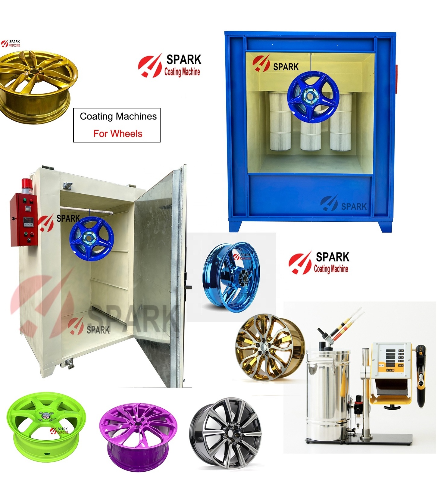 Car Motorcycle Electric Car Vehicle wheels Automatic Powder Coating Line Industrial Plant Line System Chain Marketing