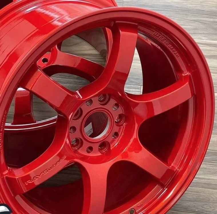 Silk Red Powder coating  super Chrome top clear