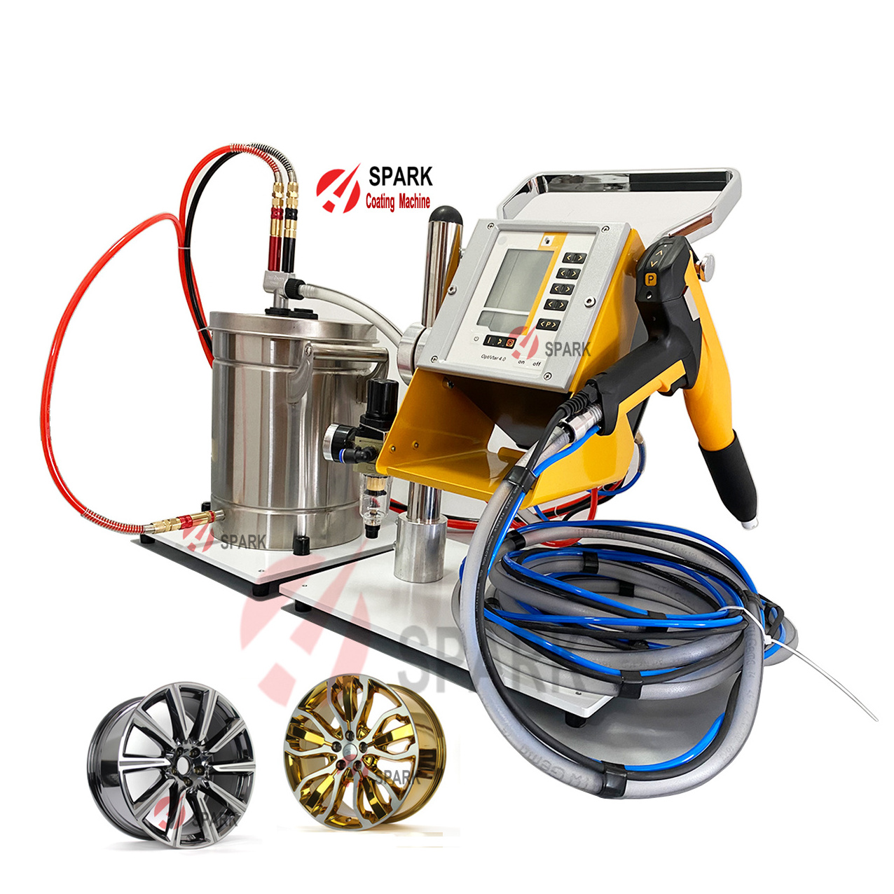 CE GEMA Style Super corona and reciprocatorWheels Powder Gun Electricstatic  Powder Coating manual  automatic spray gun