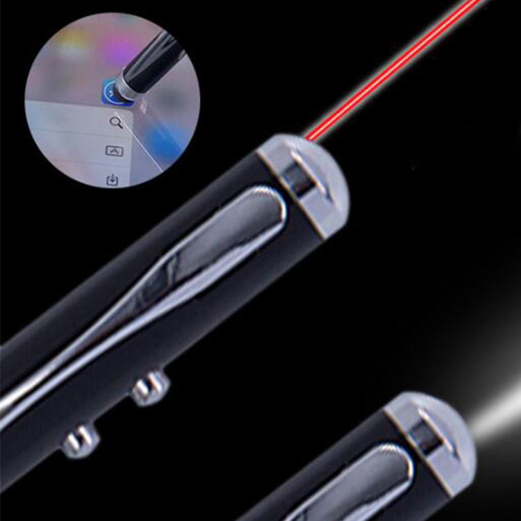 Promotional 4 in 1 Multi-function Led Light Stylus Laser Pointer Pen With Custom Logo