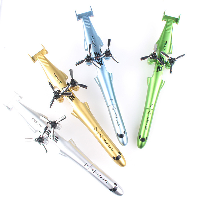 2022 Novelty Deformation Airplane Shaped Gel Pen For Kawaii Children Plastic School Stationery Aircraft Colorful Gift Logos