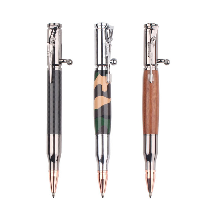 New Design Creative Bullet Shaped Bolt Action Gun Pen With Metal Musket Custom Logo Rifle Design Clip For Business Gift