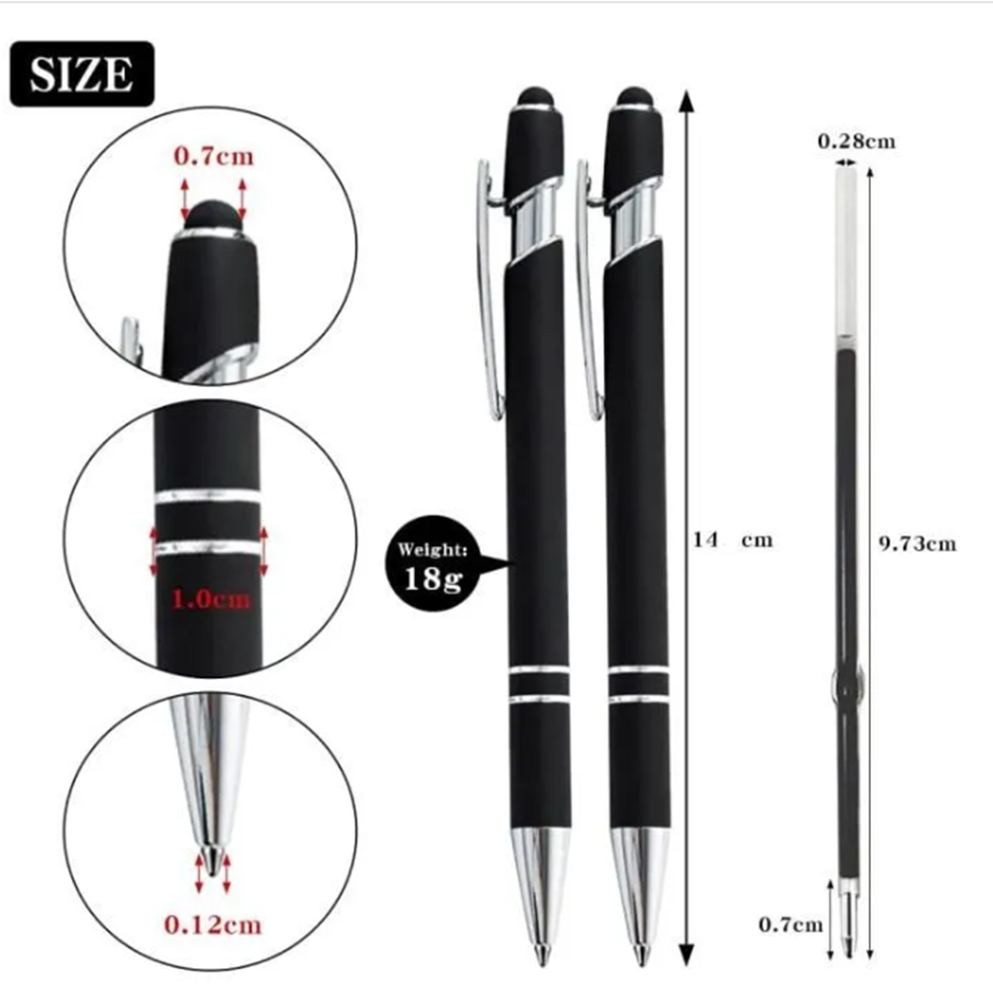 Custom Ball Pens With Logo Metal Aluminum Wholesale 2 In 1 Soft Rubber Touch Screen Stylus For Manufactures Stationery