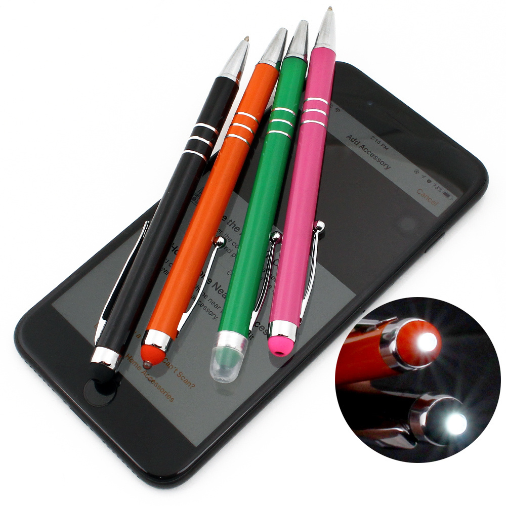 3-Function Pen Touch Screen Stylus Ballpoint Pen LED Flashlight Pen