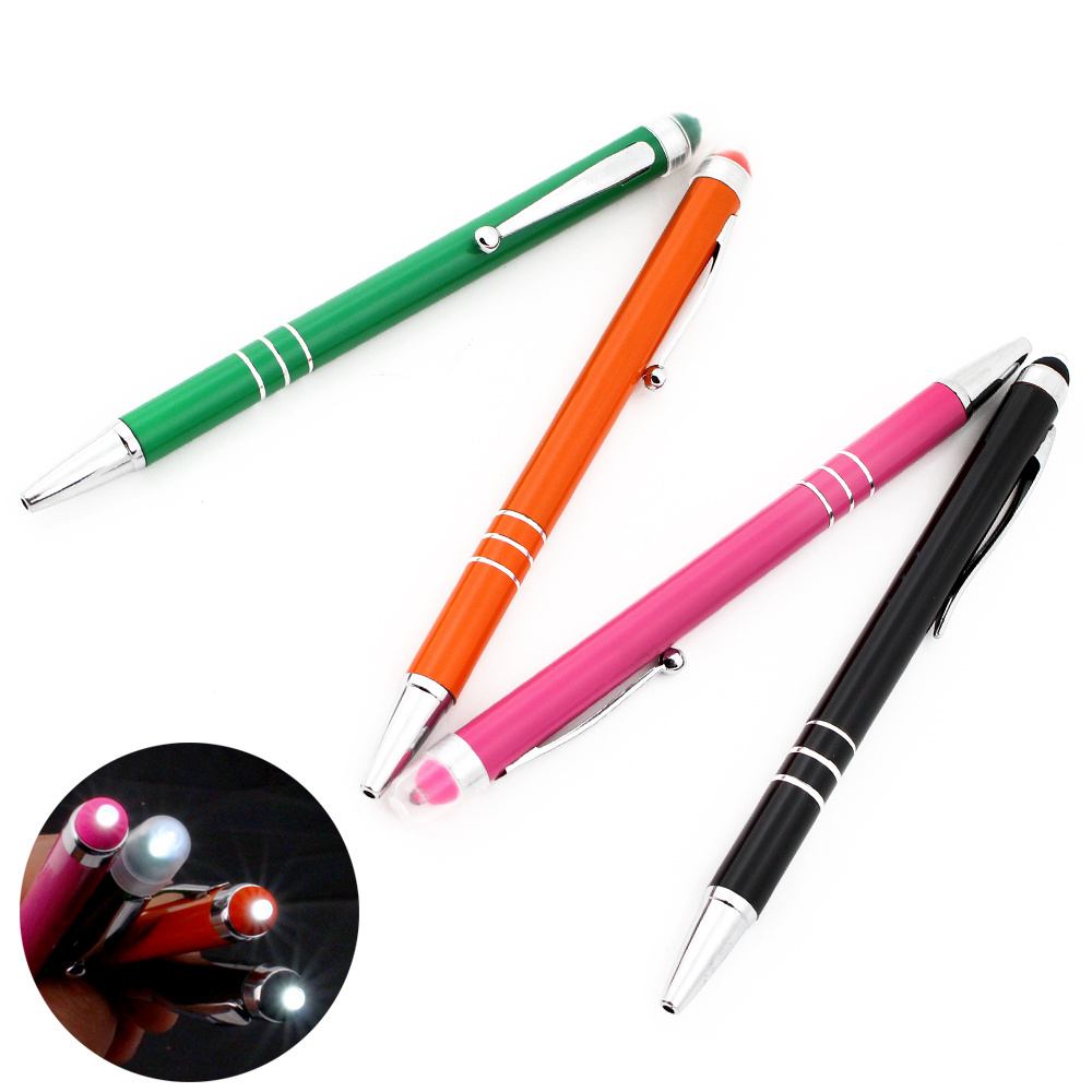 3-Function Pen Touch Screen Stylus Ballpoint Pen LED Flashlight Pen