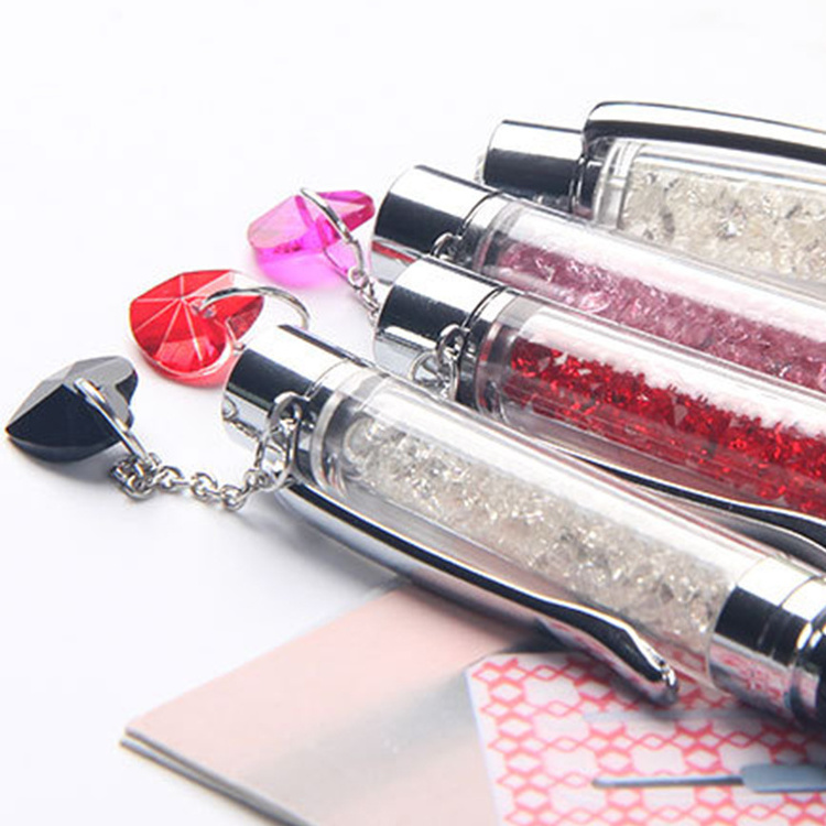 Wholesale Elegant Crystal Pen With Custom Metal Charm