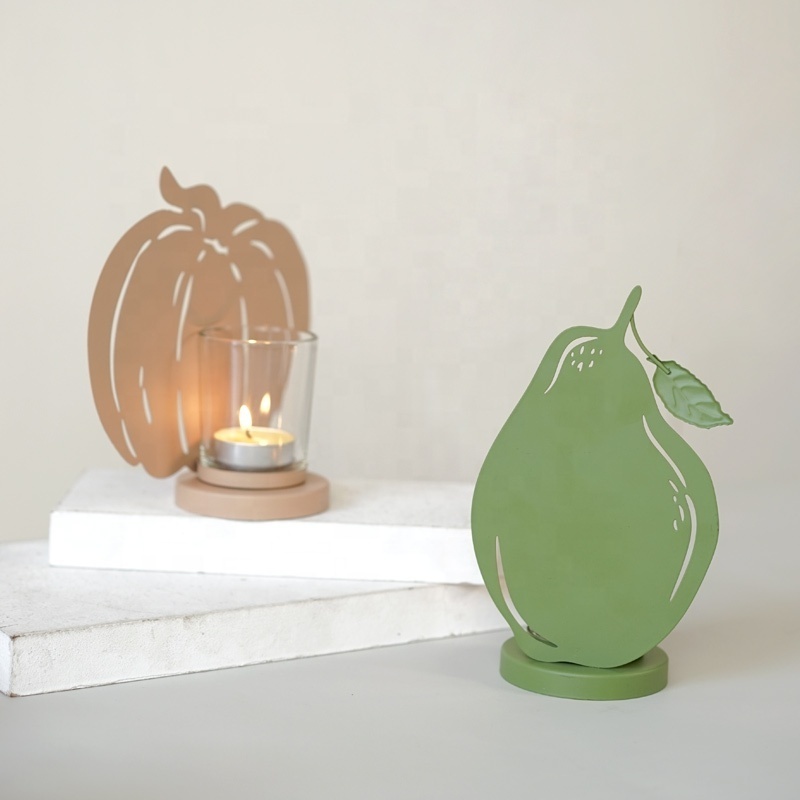 Custom Halloween Home Decoration Pumpkin Tealight Holder Small Metal Candle Holder Stand Tea Light Holder