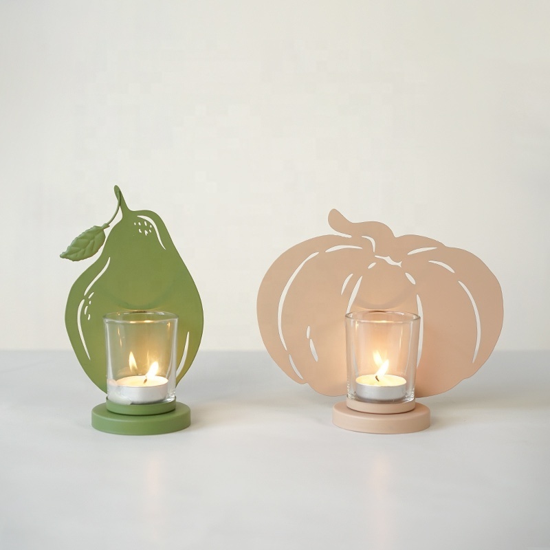 Custom Halloween Home Decoration Pumpkin Tealight Holder Small Metal Candle Holder Stand Tea Light Holder