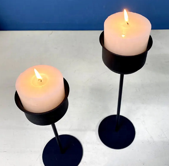 Wholesale Candlestick European Iron Metal Wedding Black Tea Light Candle Holders for Home