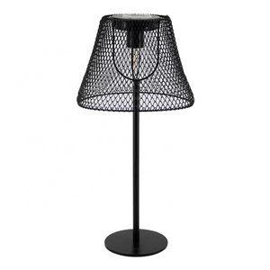 Wholesale Simple Design Black Metal Stand Solar Tall Table Lamp for Home Garden Use Outdoor LED Lights