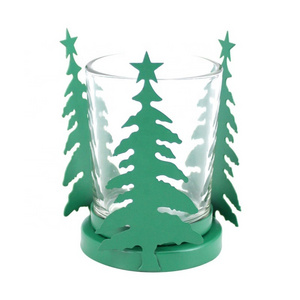 Tabletop Holiday Ornament Christmas Decoration Metal Xmas Tree Table Candle Holder Christmas Tea Light Candle Holders