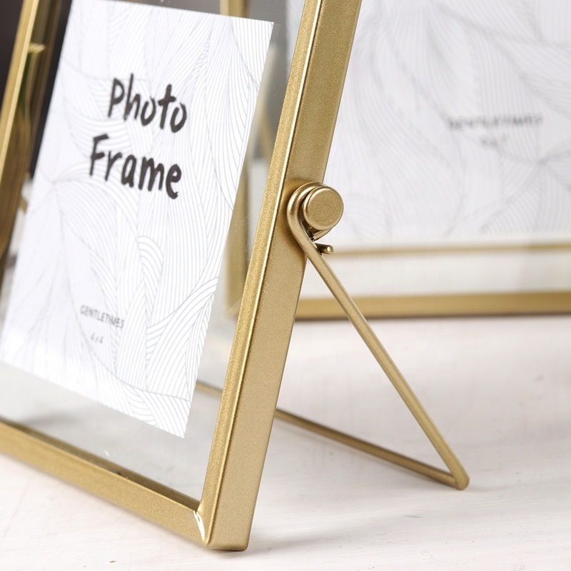 Metal Gold Photo Frames Modern Concise 4in 6in 7in Photos Use Glass Cover Frames Metal Art Picture Photo Frames