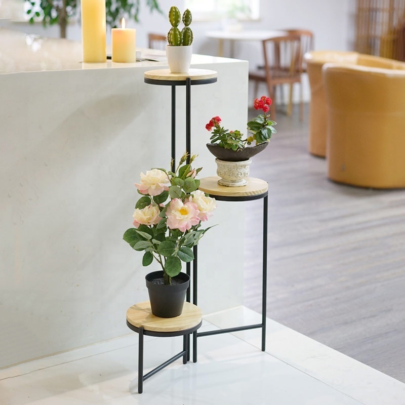 Home Indoor Outdoor Potted  3 Tier Metal Flower Pot Stand Anti-Rust Heavy Duty Plant Holder Shelf Plant Stand