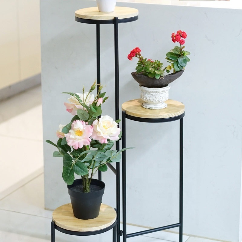 Home Indoor Outdoor Potted  3 Tier Metal Flower Pot Stand Anti-Rust Heavy Duty Plant Holder Shelf Plant Stand