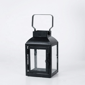 Outdoor Or Indoor Home Decoration Table Hanging Decor Lantern Mini Black Metal Candle Lantern Without LED Candle