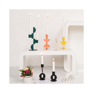 Wholesale Colorful Mini Metal Candlestick for Table Festival Home Decoration Customized Stand Candle Holder