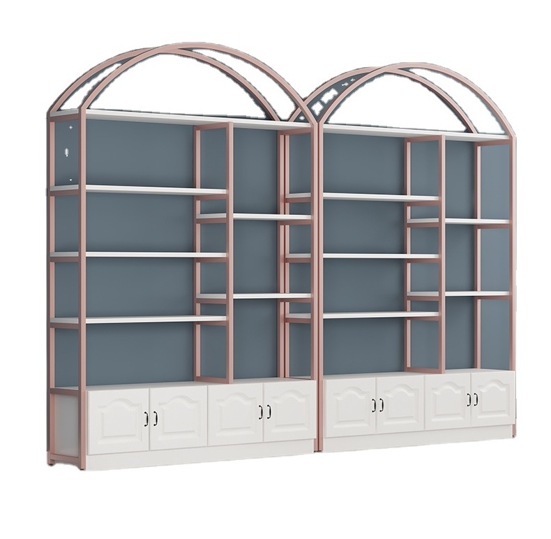 Store Shelf Makeup Storage Cabinet Wooden Metal Stand Shop Furniture Cosmetic Display Rack Shelf Showcase Estantes De Exhibidor