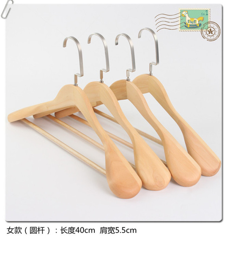 Custom Wooden Suit Hanger Smooth Solid Wooden Drying Rack For Suit Dress Camisole Jacket Pants