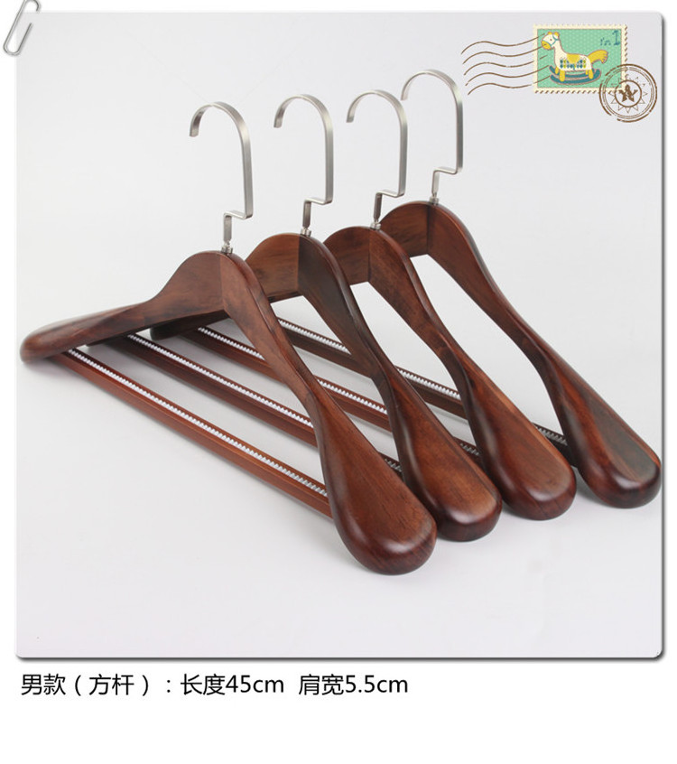 Custom Wooden Suit Hanger Smooth Solid Wooden Drying Rack For Suit Dress Camisole Jacket Pants