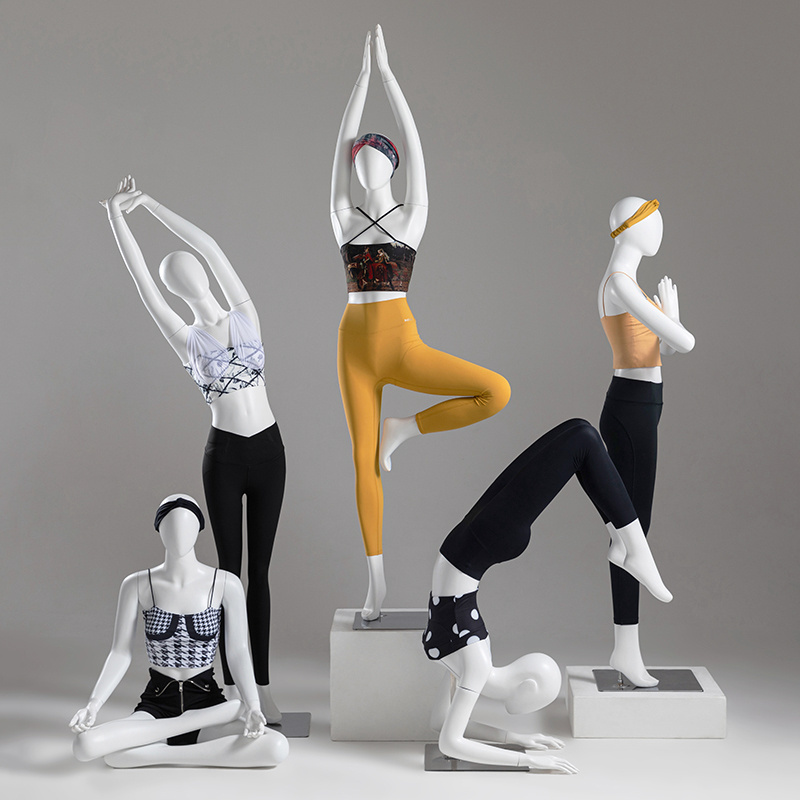 New design fiberglass female yoga display mannequin for sale