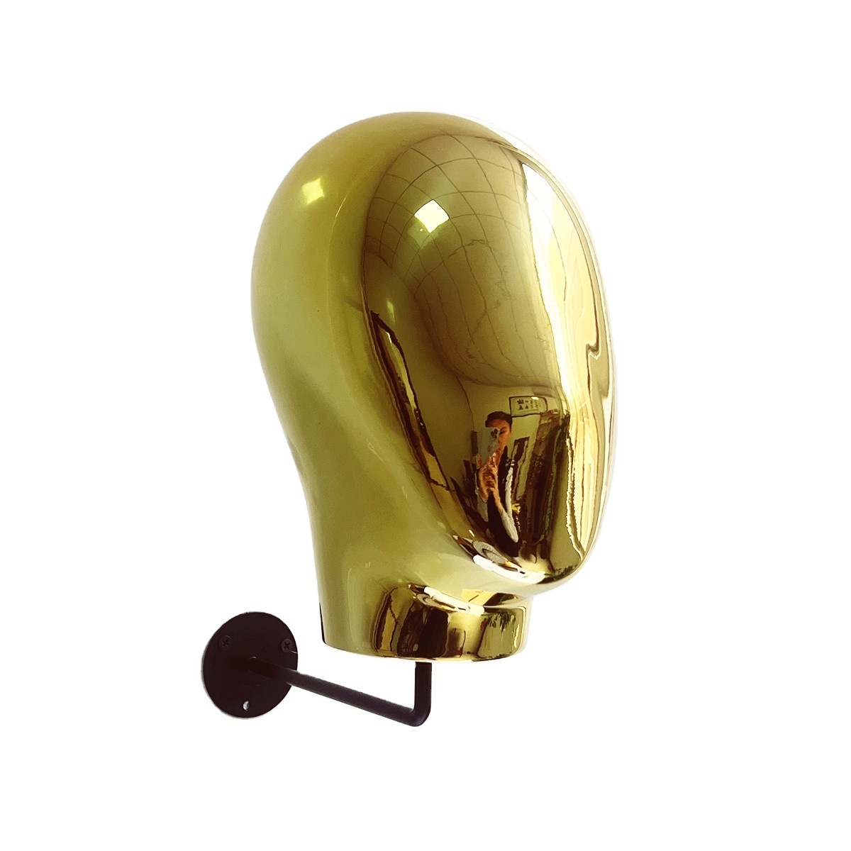 Wholesale chrome gold wall mounted dummy faceless hair wig mannequin head holder displays