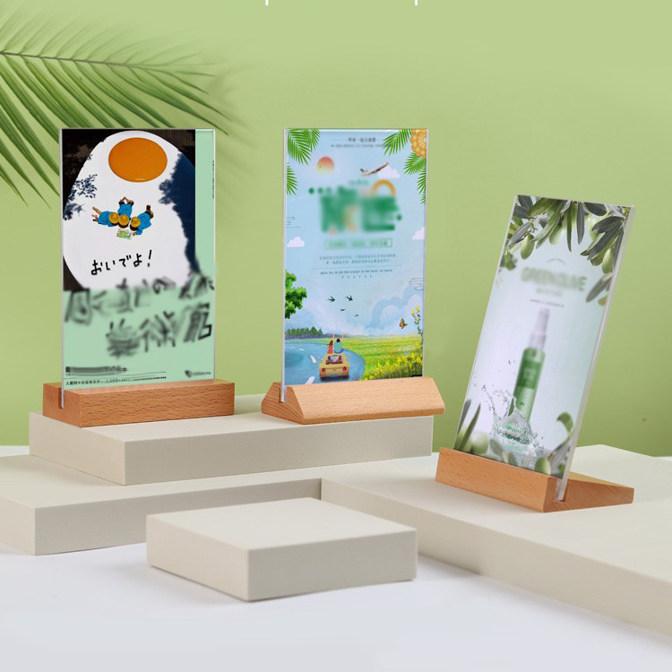 Acrylic T Shape Display Stand Double Sided Portrait Style Menu Ad Frame for Restaurants Promotions Photo Frames Classroom