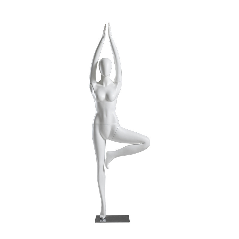 New design fiberglass female yoga display mannequin for sale