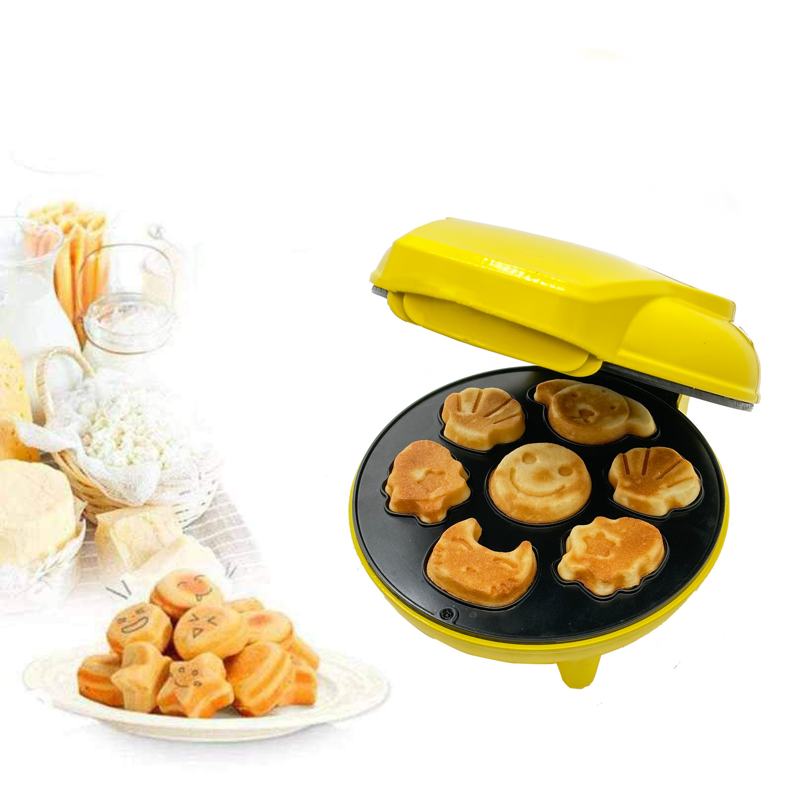 Hot Selling Cartoon Waffle Maker Machine Mini Cartoon Pattern Animal Shaped Household Electric Egg Waffle Maker