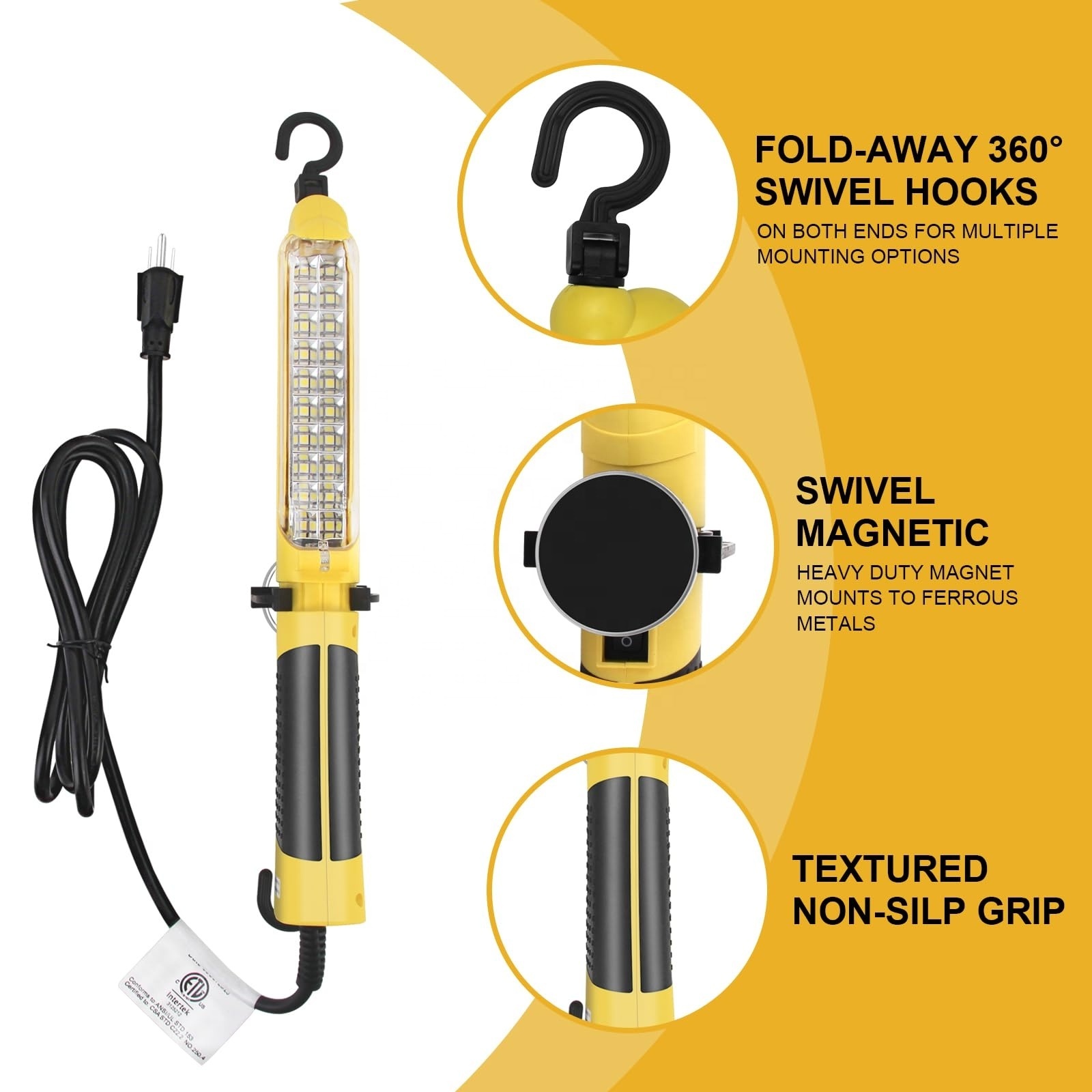 6FT Handheld Corded Work Lights with Strong Magnet LED Trouble Light with bright 20 SMD LED light source Suitable for car repair