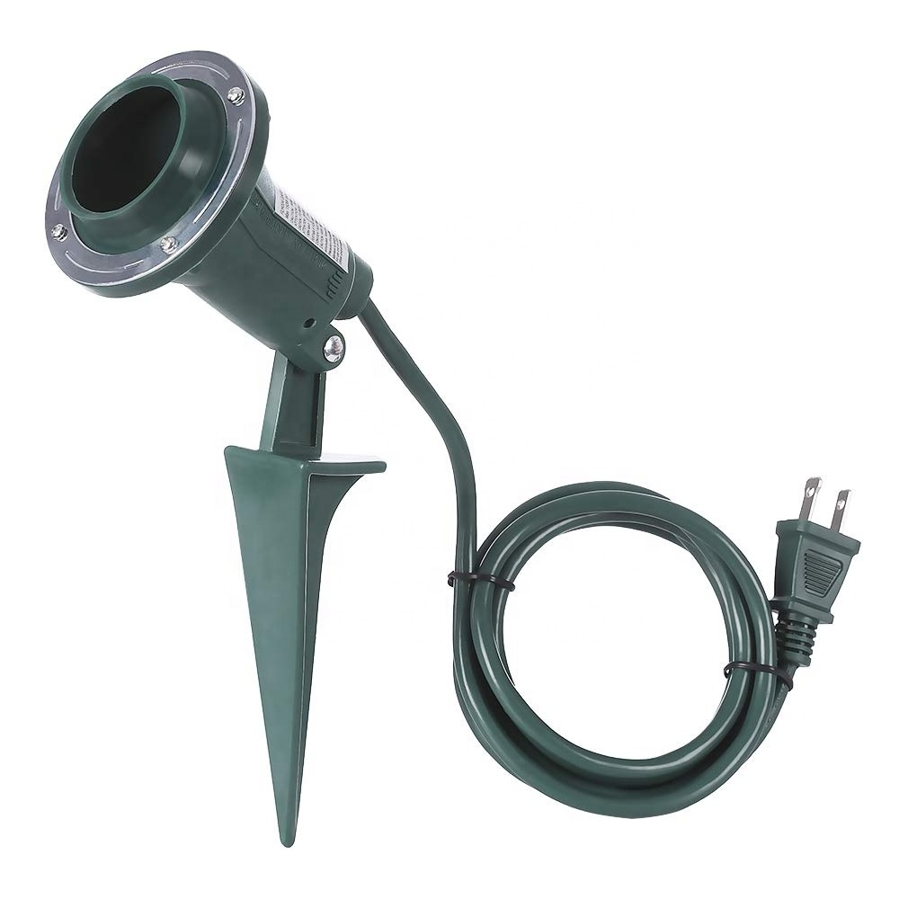 Outdoor Spotlight with Ground Stake, Durable Floodlight Fixture, Weather Resistant, 120V, 6FT Power Cord, PAR38 Bulb Base