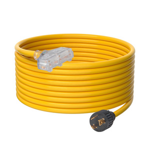 25 FT Generator Outdoor Power Cord NEMA L5-30P to (3) 5-15R STJW Flexible Power Cable with Twist Lock Connectors for Generators