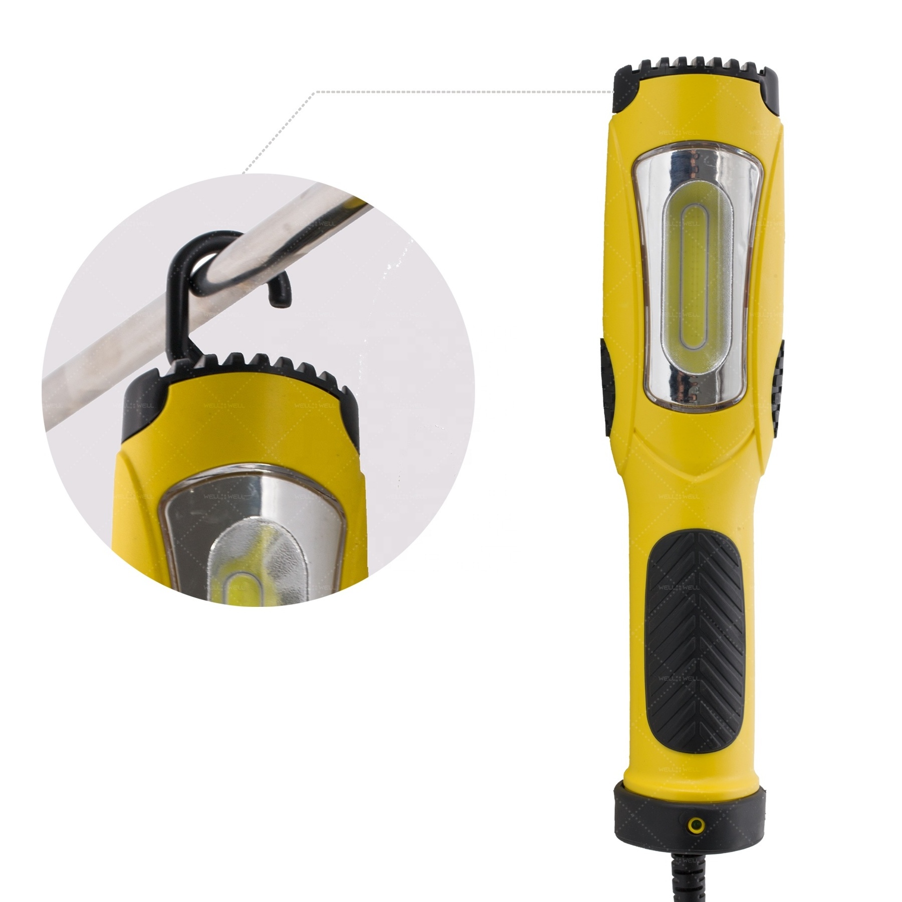 25FT Work Light/Trouble Light Magnetic Base and Built-in Handle in Yellow 300 Lumen COB Drop Light