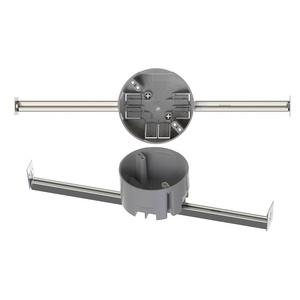 American 20 Cu.In. 3/0-4/0 Combination New Work Ceiling Box with 181/4"-263/4" adjustable bar hanger 2-1/4"D x 4"W x 4"L