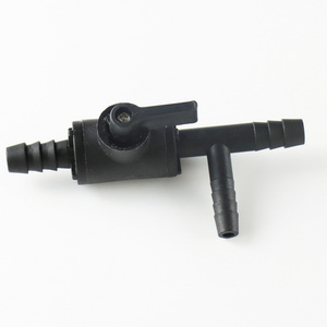 Plastic 3/8" Barb 3 Way Shut Off Switch Faucet Valve