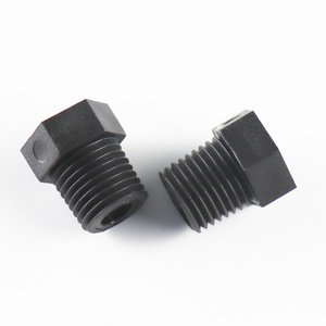 Plastic 1/4" Male NPT Hose Pipe Hollow Hex Head Tube Socket End Plug Cap Stopper Fittings