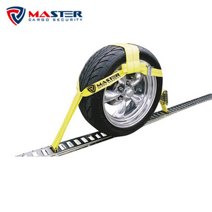 Auto car Hauler strap for trailer Tire Wheel Bonnet Cam Adjustable Tie-Down Strap with E-Track Fittings