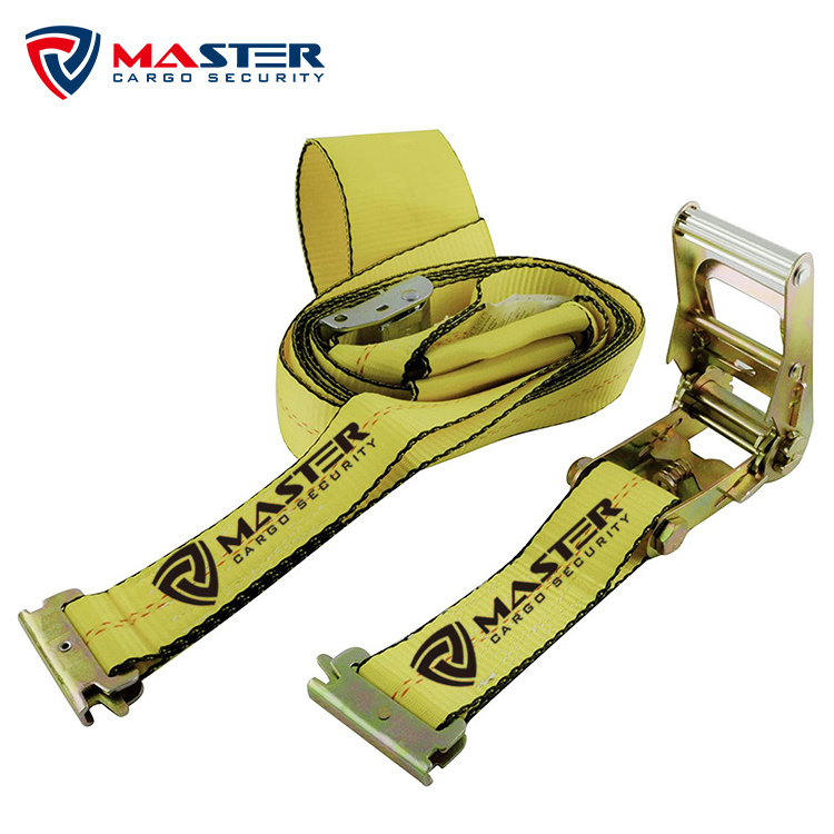 Auto car Hauler strap for trailer Tire Wheel Bonnet Cam Adjustable Tie-Down Strap with E-Track Fittings