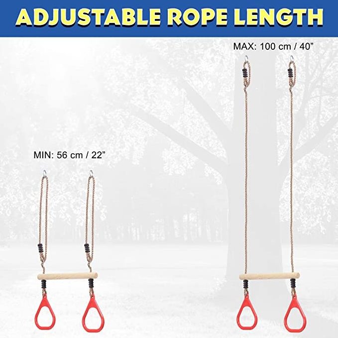 Warrior Obstacle Course Trapeze Swing Bar Attachment  Outdoor Playground Accessories Jungle Gym Monkey ring trapeze Line