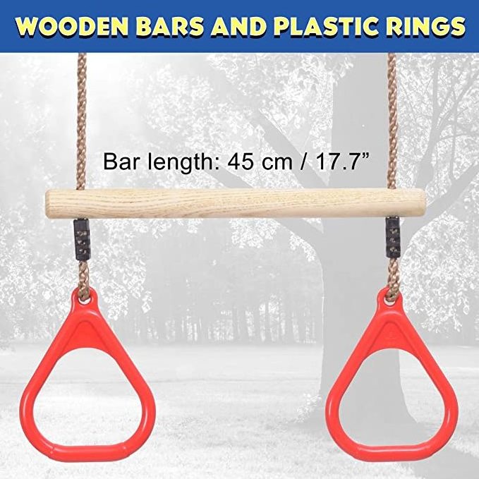 Warrior Obstacle Course Trapeze Swing Bar Attachment  Outdoor Playground Accessories Jungle Gym Monkey ring trapeze Line