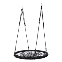 New Arrivals Children Black Garden Swing Web Hanging Rope Swing 100cm Net Round Tree Swing