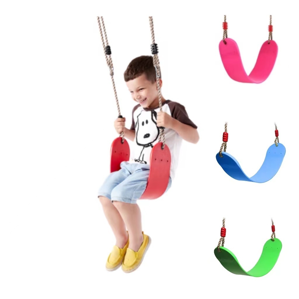 Popular Eva Swing Garden Colorful Belt Plastic Soft Board Swing With Rope For Children